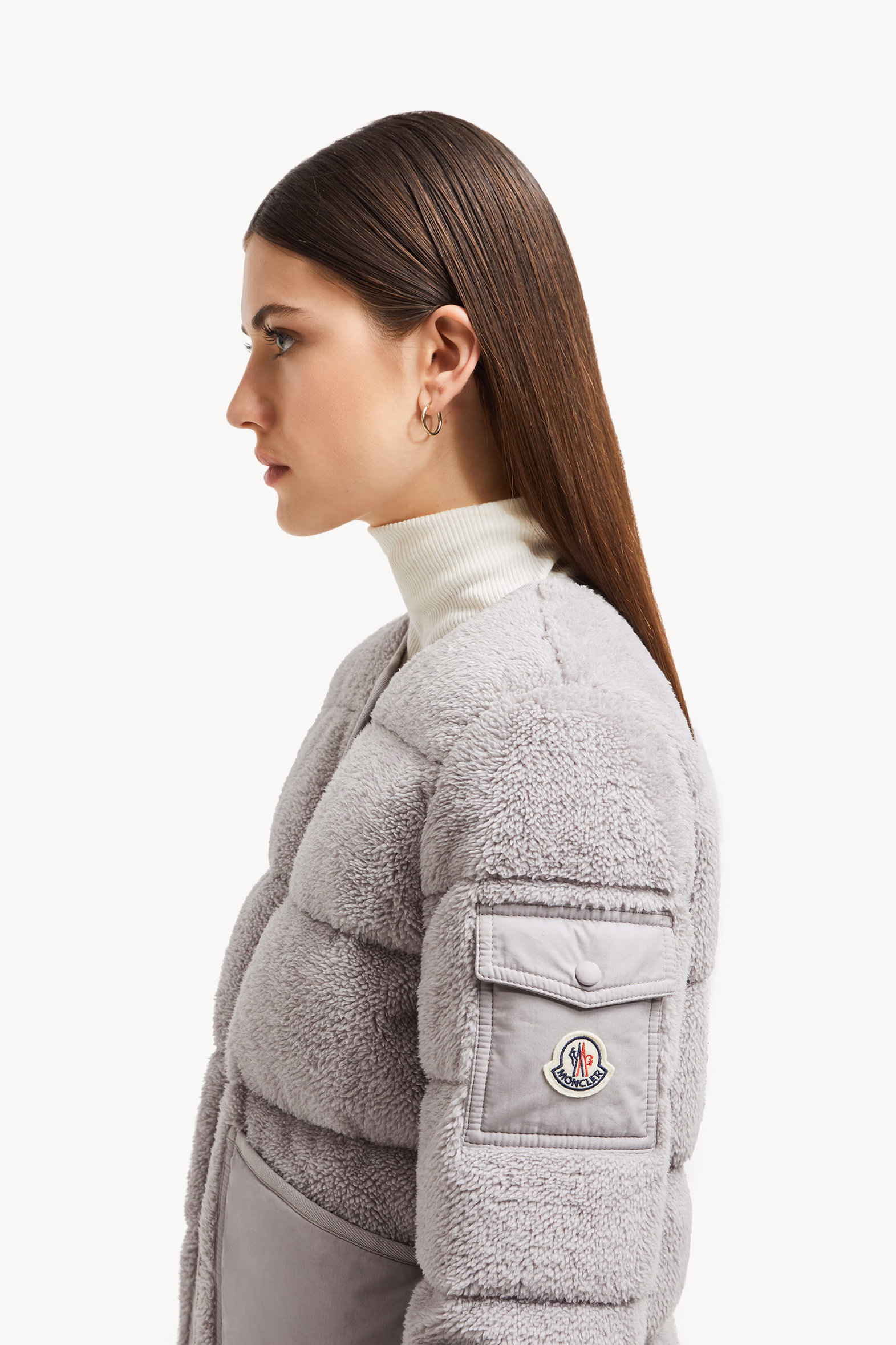 Plumífero corto efecto peluche Floyrac Mujer Gris Moncler 4